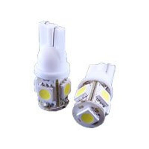 Kit 2 Ampoules Veilleuse 5 Led Smd W5w T10 Blanc Xénon