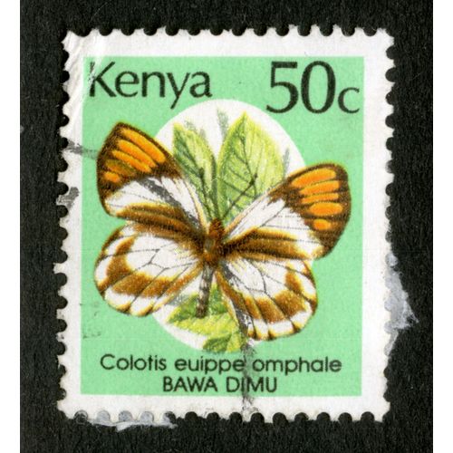 Timbre Oblitéré Kenya, Colotis Euippe Omphale, Bawa Dimu, 50 C