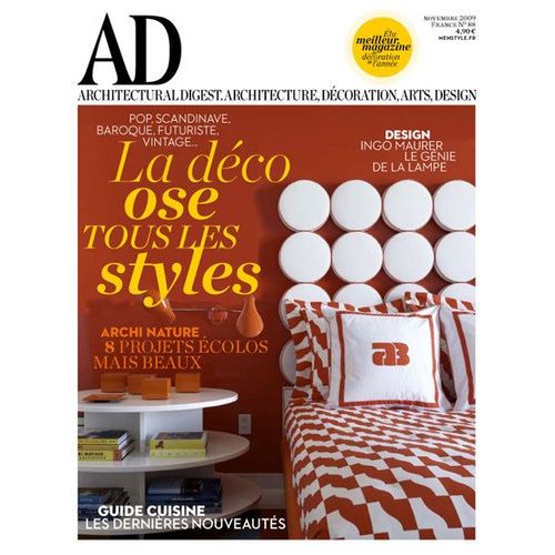 Ad Architectural Digest  N° 88 : La Déco Ose Tous Les Styles