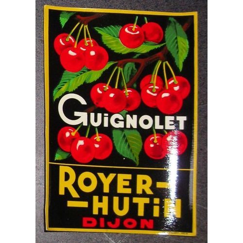 Étiquette Papier Glacé Guignolet Royer-Hutin Dijon