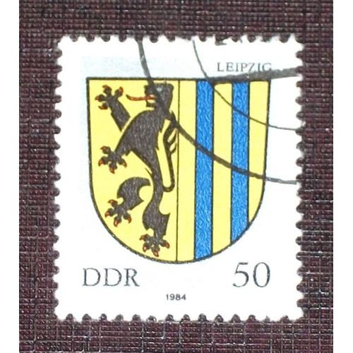 Allemagne Rda Ddr N° 2490 Oblitéré, 50p « Armoiries De Villes De La Rda : Leipzig »