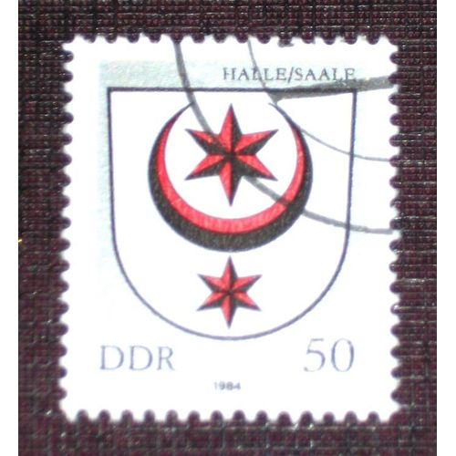 Allemagne Rda Ddr N° 2492 Oblitéré, 50p « Armoiries De Villes De La Rda : Halle-Sur La-Saale »
