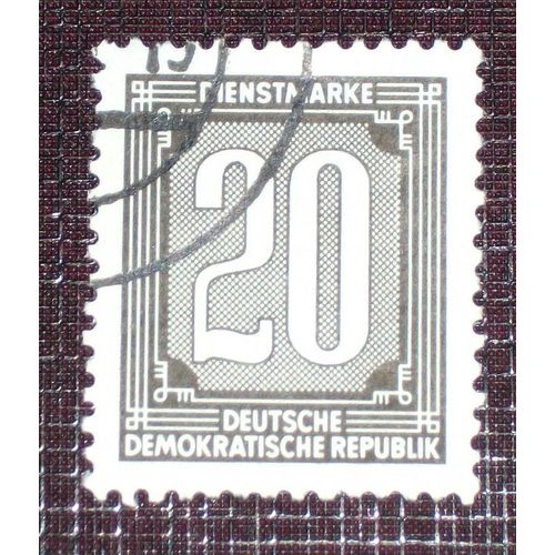 Allemagne Rda Ddr Timbre De Service N° 36 Oblitéré, 20p Noir