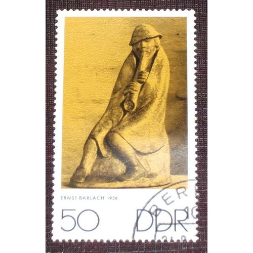 Allemagne Rda Ddr N° 1291 Oblitéré, 50p « Le Flûtiste, Par Ernst Barlach »