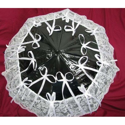 Black Sugar Ombrelle Noir Dentelle Rouge Lacet Rouge Gothique Émo Lolita Déguisement Cosplay Costume  Parapluie