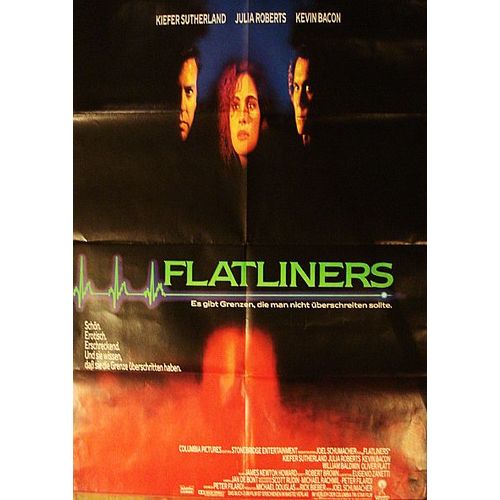 Flatliners - L'expérience Interdite - Joel Schumacher - Kiefer Sutherland - Julia Roberts - Kevin Bacon - Véritable Affiche De Cinema Allemande - Format 84x120 Cm
