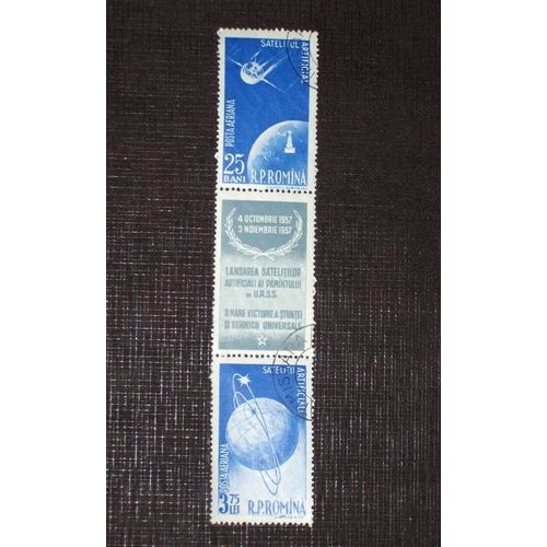 Theme Espace - 2 Timbres De Poste Aérienne Oblitérés De Roumanie (Ref : Tes-22)