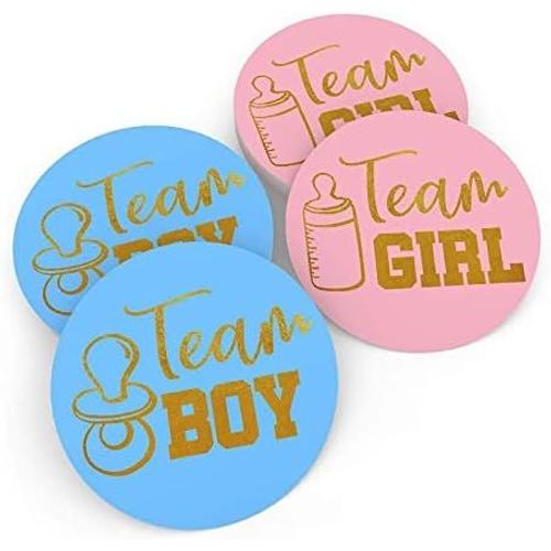 Autocollants de R¿¿v¿¿lation de Genre,24 PCS Team Boy et 24 PCS Team Girl ¿¿tiquettes Gender Reveal Baby Shower Decoration Mixte pour Douche de b¿¿b¿¿ Sacs de F¿¿te Faveurs