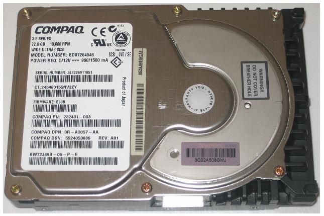 COMPAQ 5524053886 232431-003 72.8Go U3 10K RPM 3R-A3057-AA Disque dur, Sans Caddie