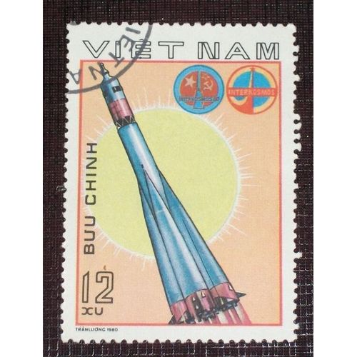 Theme Espace - Timbre Oblitéré Du Vietnam (Ref : Tes-04)