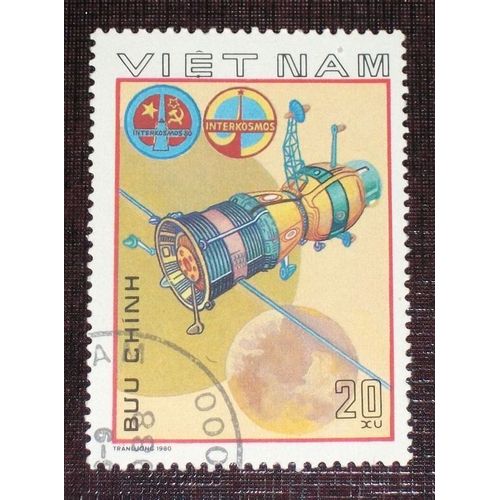 Theme Espace - Timbre Oblitéré Du Vietnam (Ref : Tes-05)