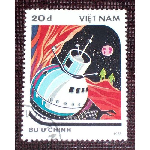 Theme Espace - Timbre Oblitéré Du Vietnam (Ref : Tes-42)