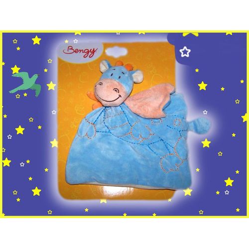 Doudou Plat Bleu Vache Bengy