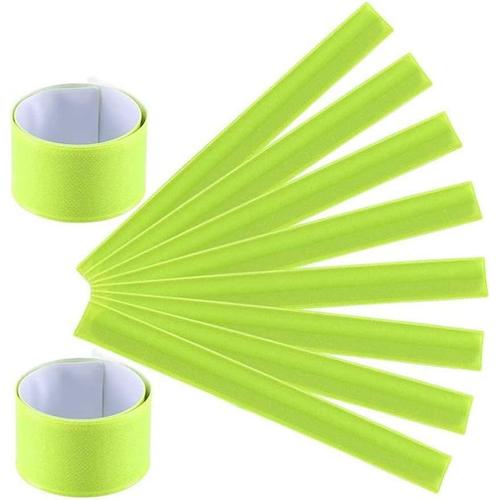 Bracelet Fluorescent,12 Pcs Brassard Brassard Brassard De S¿¿Curit¿¿ Fluorescente Bandes R¿¿Fl¿¿Chissantes Bandes ¿¿ Pression Brassard ¿¿ Claquer Pour Enfants Pour Marche De F¿¿Te Randonn¿¿E Jogging