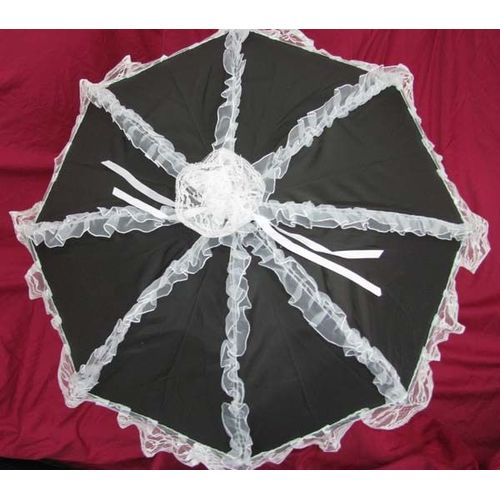 Black Sugar Parapluie Ombrelle Noir Dentelle Blanc Lolita Déguisement Cosplay Costume Japonais Émo
