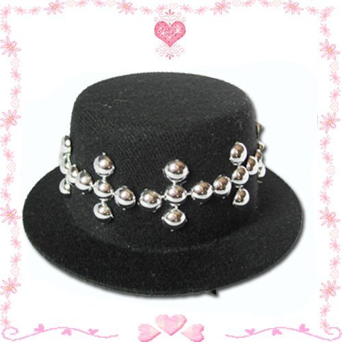 Chapeau Black Sugar Bibi Mini Petit Chapeau Gothique Lolita Gothic Pink Punk  Noir Clou Barrette Pince Cheveux