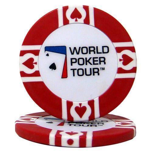 Recharge De 25 Jetons Clay - Jeton De Poker Wpt World Poker Tour Couleur Rouge Vif