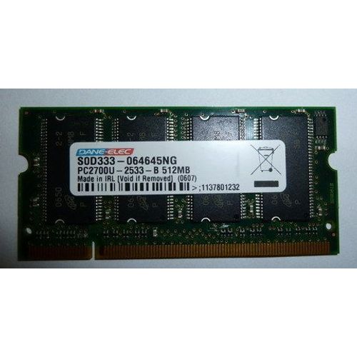 Dane-Elec SOD333-064645NG - Mémoire - 512 Mo - SO DIMM 200 Broches - DDR - PC2700