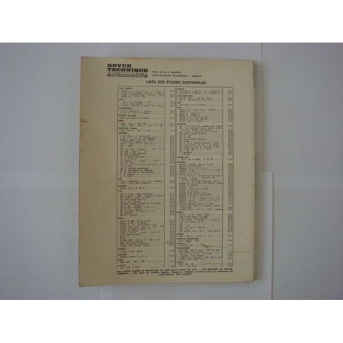 Revue Technique Automobile  N° 0000 : Renault "6 Tl" 1100 Type 1181