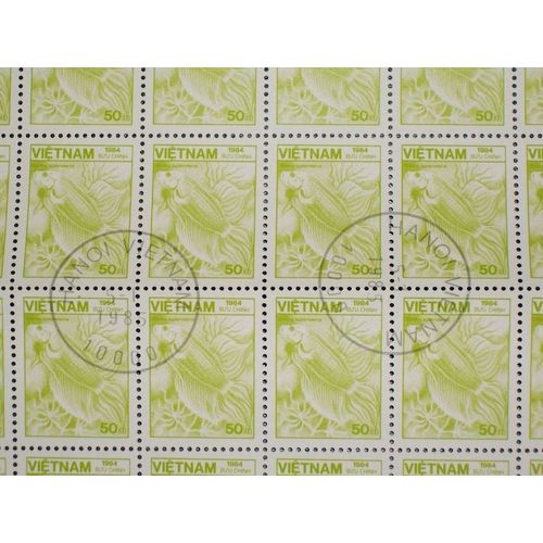 Vietnam N° 555 De 1984 (Feuille Complète De 110 Timbres Oblitérés) - 50xu « Faune Et Flore : Betta Splendens » - Thème Poissons - Cote 16,77 Euros