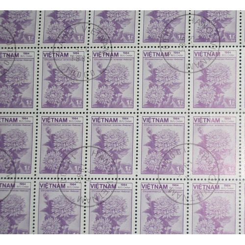 Vietnam N° 561 De 1984 (Feuille Complète De 110 Timbres Oblitérés) - 1d « Faune Et Flore : Chrysanthemun Sinense » - Thème Fleurs - Cote 16,77 Euros