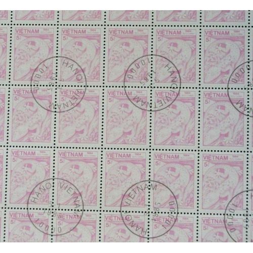 Vietnam N° 566 De 1984 (Feuille Complète De 110 Timbres Oblitérés) - 5d « Faune Et Flore : Gekko Gecko » - Thème Animaux - Cote 67 Euros