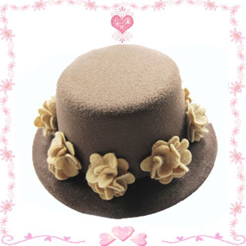 Chapeau Black Sugar Bibi Mini Petit Chapeau Fleur Marron  Barrette Pince Cheveux