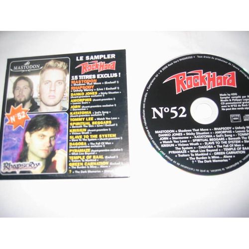Cd Rock Hard 52  Mastodon  Rhapsody Amorphis Tommy Lee Dagoba .. 15 Titres