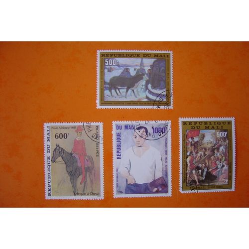 4 Timbres Du Mali Tableaux Grands Peintres