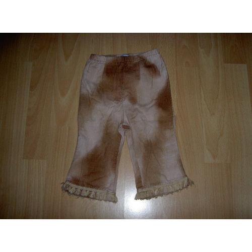 Pantalon Marron Et Beige Imitation Velour Natalys Taille 12 Mois