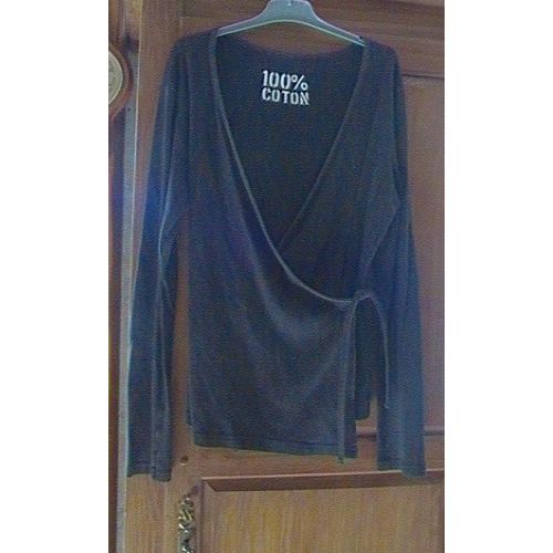 Gilet Cache Coeur T 15/16 Ans Noir Comme Neuf