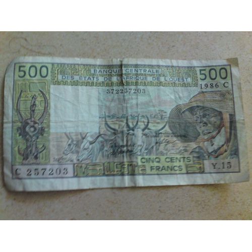 Billet 500 Francs Banque Central Afrique De L'ouest