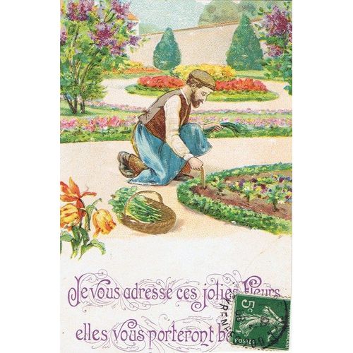 Cartes De Souhaits Divers .-" De Loin , De Près , Toujours .! ". 4 Cartes Anciennes 1905/1907/1908 .