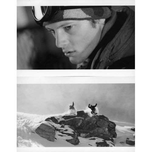 Snowboarder - Olias Barco - Nicolas Duvauchelle - Grégoire Colin - Juliette Goudot - Photo De Presse Argentique Noir Et Blanc - Format 13x18 Cm