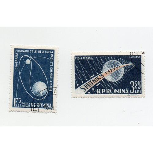 Roumanie- Lot De 2 Timbres Poste Aérienne- Espace