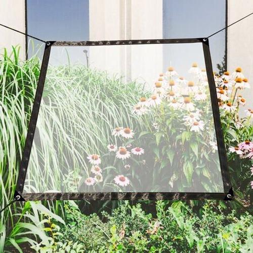 Bache Transparente avec Oeillets Exterieur Plastique Serre terrasse baches de Protection étanche pour extérieur Meubles Jardin 2x1m