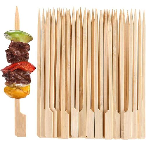 brochettes Lot de 100 pics en bambou pour ap¿¿ritif, cocktails, amuse-bouches, fruits, sandwichs, collations, barbecue