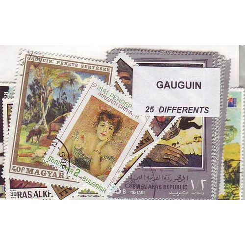 Lot De 25 Timbres Differents Du Peintre Gaugin - Tous Pays