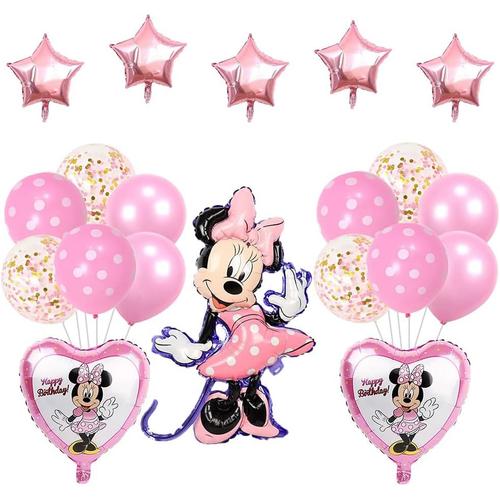 Minnie Ballons, 20 Pcs Feuille Ballon Minnie Minnie Decoration Foil Balloons Th¿¿Me Fournitures De F¿¿Te Ballon De F¿¿Te Minnie Ballons En Latex Pour D¿¿Coration De F¿¿Te D'anniversaire (A)