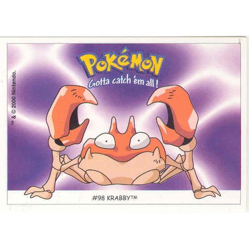 Krabby (N°98) Carte Pokémon Dunkin "Boomer" (Stickers)