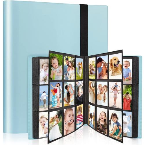 Album Photo pour Film 3 Pouces - Album 432 Poches pour Fujifilm Instax Mini 7s 8 8+ 9 11 25 26 50s 70 90 Film, Polaroid, Kodak Instant Print Camera - Parfait pour un Anniversaire (Bleu)