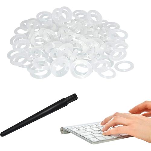 O-Ring Clavier,O-Ring Keyboard,O-Rings pour Clavier M¿¿canique,Joint O Ring,O Ring Transparent,O-Ring Sound Dampeners,Amortisseurs de Clavier,avec Brosse ¿¿ Clavier pour Mechnial Keyboard,100 Pi¿¿ces