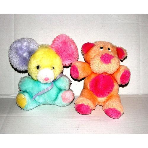 2 Peluches Ours Multicolores