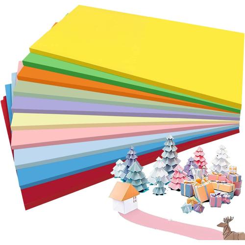 50 Feuilles de papier cartonn¿¿ couleur, 230 g/m2assorties papier color¿¿ DIN A4, feuille cartonner de couleur pour Bricoler et Construire, Croquis et D¿¿coupe,Imprimante (10 couleurs)