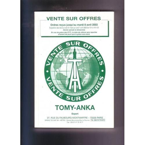 Catalogue Philatélique Hors-Série N° 0 : Vente Sur Offres De Tomy-Anka Expert