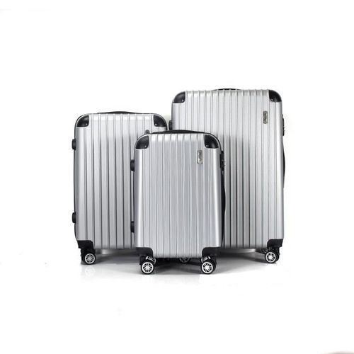 Set de 3 valises 4 roues rigide Gris Silver - Corner - Trolley ADC