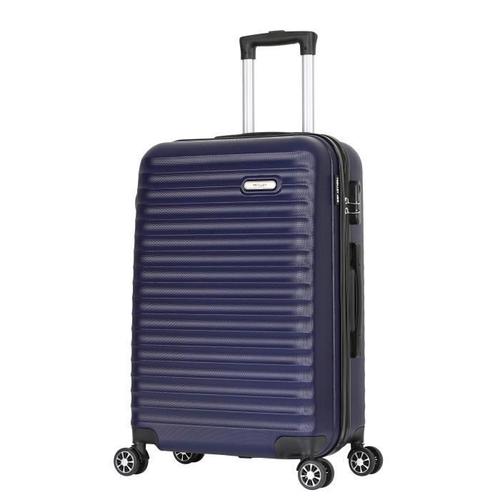 Valise Grande taille 4 roues 75cm Rigide - Trolley ADC "Classiq" Bleu.