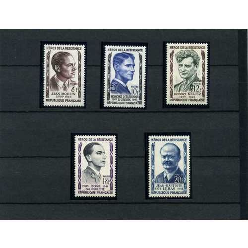 France 1100 À 1104 ( 5 Valeurs) - Heros De La Résistance - Neufs ** 1er Choix