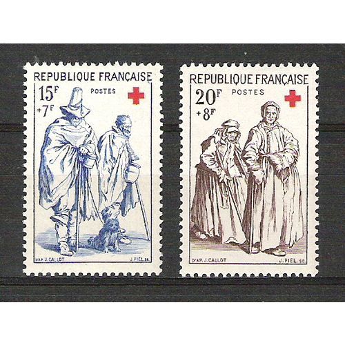 France 1957 (2 Valeurs) - Au Profit De La Croix Rouge - Neufs ** 1er Choix