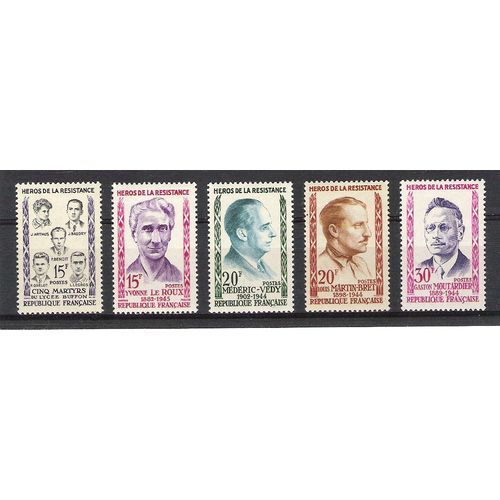 France 1198 À 1202 ( 5 Valeurs ) - Heros De La Resistance - Neufs ** 1er Choix